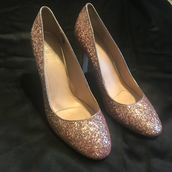 Ismari Shoes - Rose Gold Glitter Heels (Size 11)